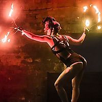 on stage