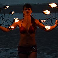 Fire fan on a hot indian summer