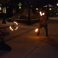 A dragon staffer with her juggling man