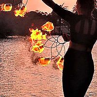 Sunset on fire