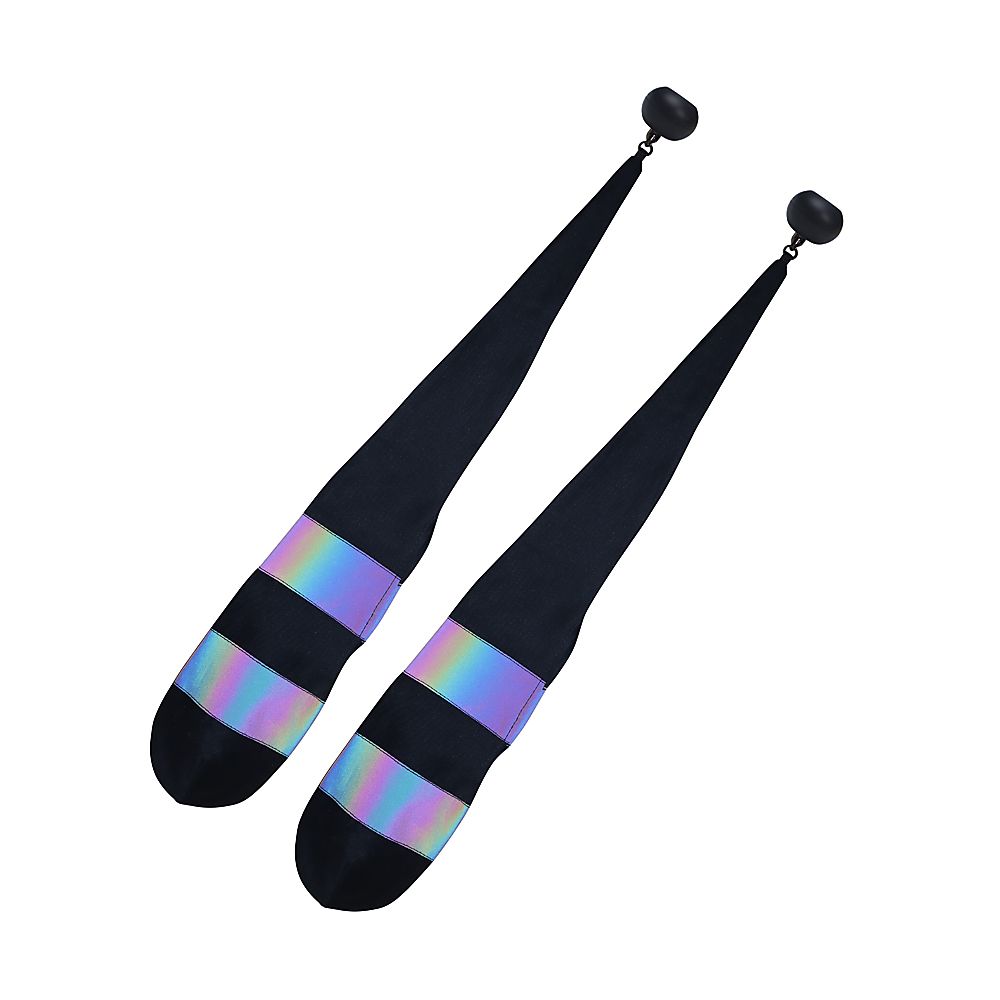 Pair of Pro Rainbow Reflective Stripe Poi