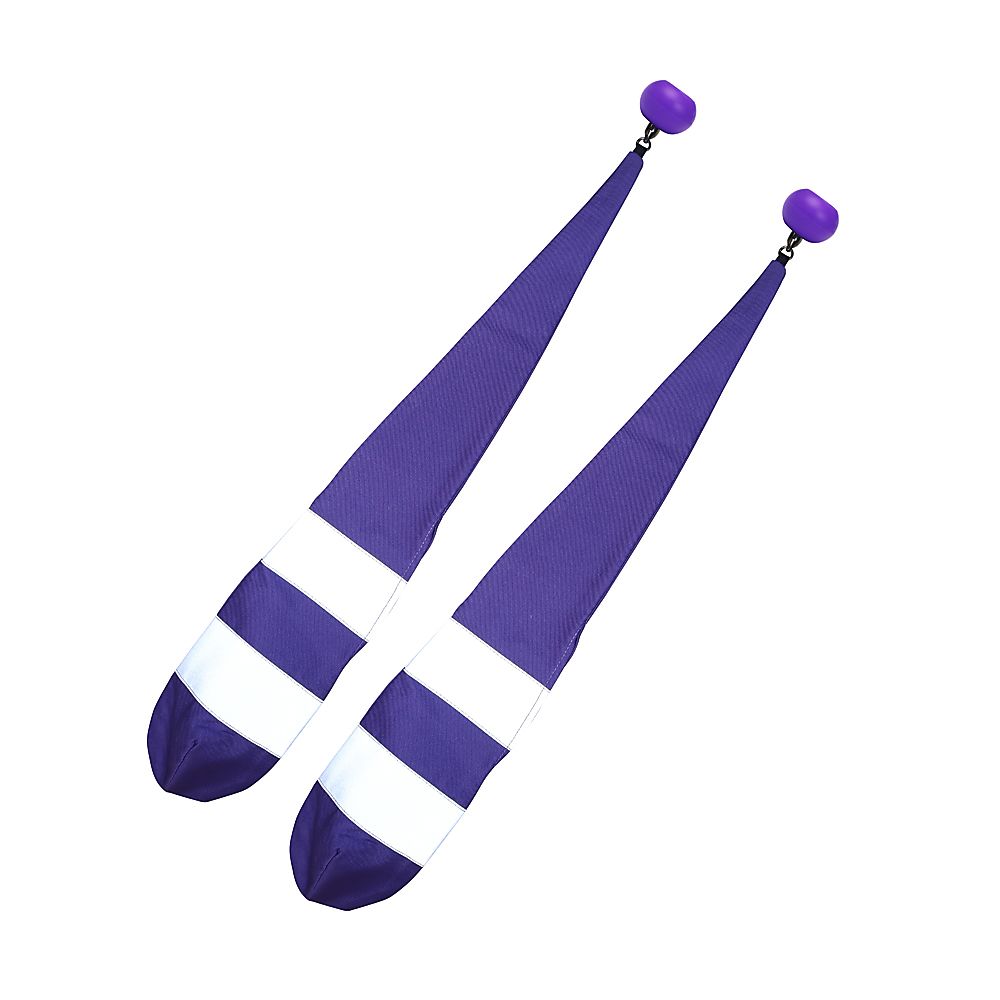 Pair of Pro Knob Grey Reflective Stripe Poi