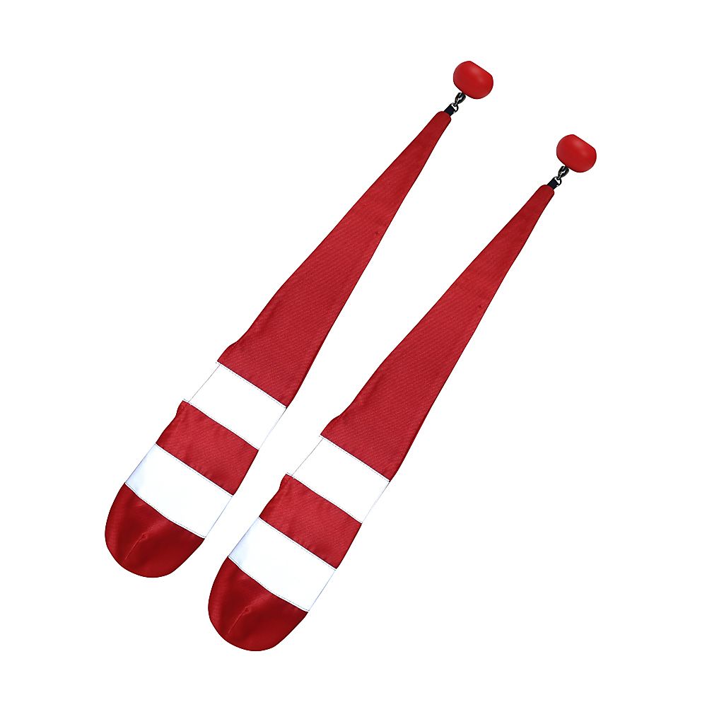 Pair of Pro Knob Grey Reflective Stripe Poi