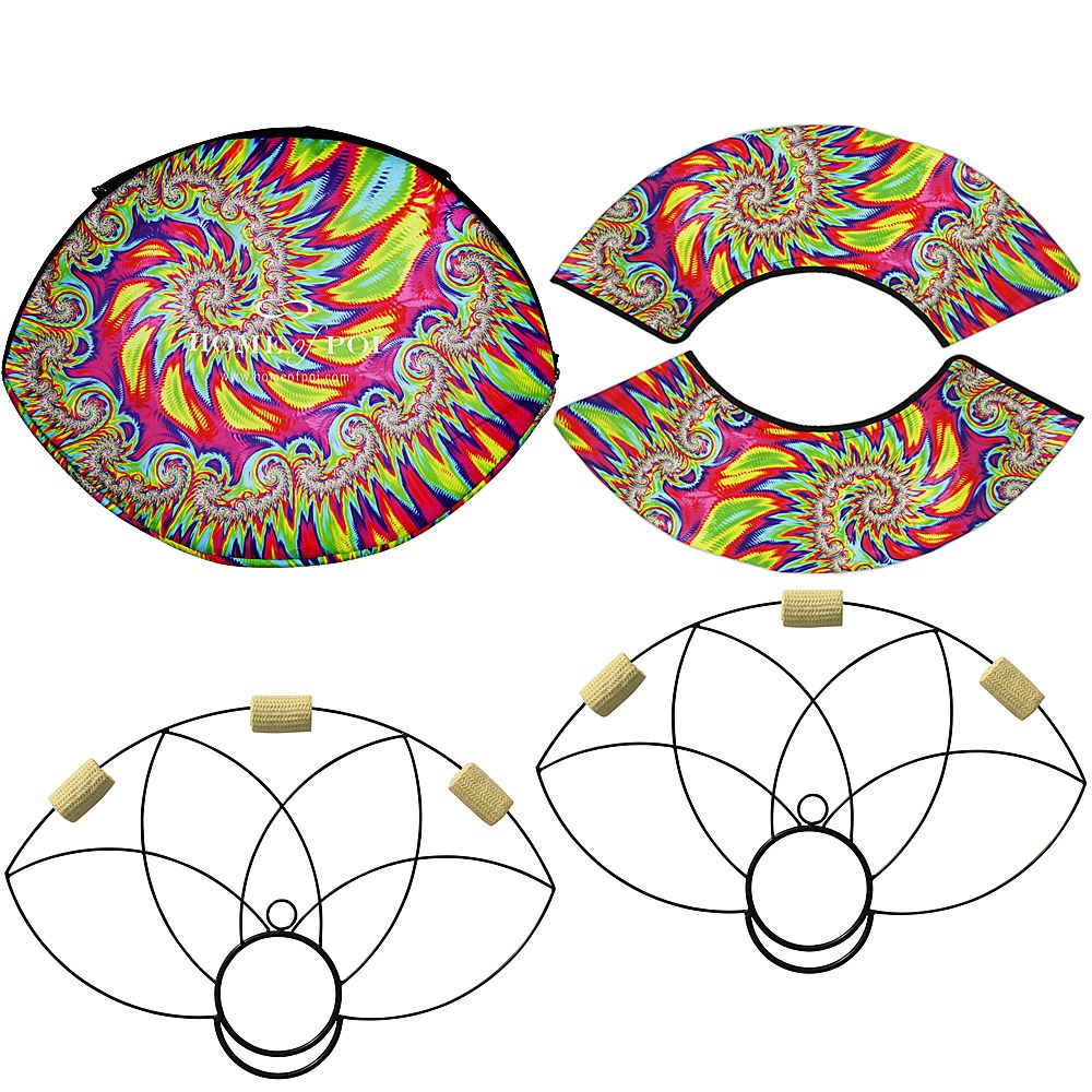 Paire d'éventails Lotus Petal Fire avec sac de transport