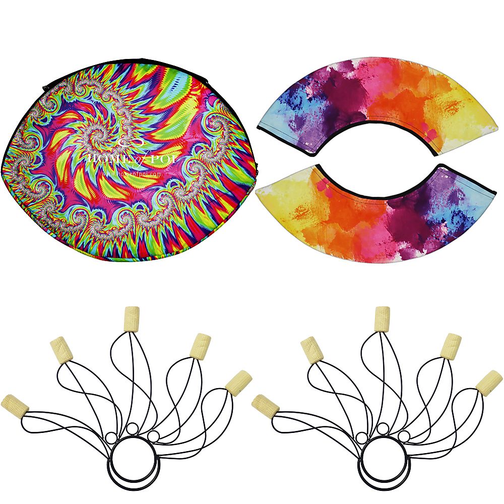 Pair of Whirly Fire Fans with Carry Bag