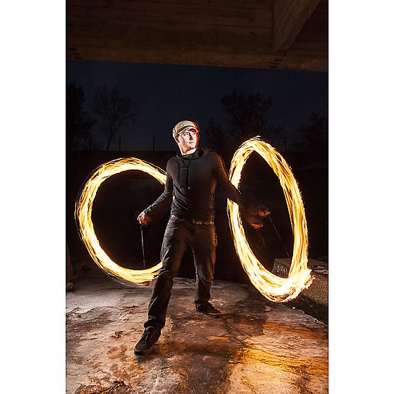 Pair of Pro Technora Large Block Fire Poi