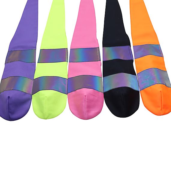 Pair of Knob Rainbow Reflective Stripe Poi