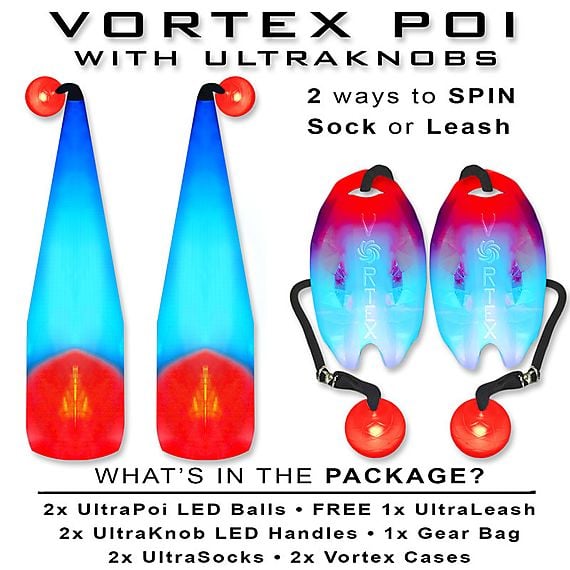 Vortex LED Poi Set with UltraKnobs