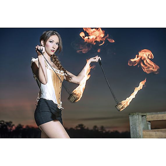 Cathedral Fire Poi Medium and 11 Mode Multi-Function LED Poi set