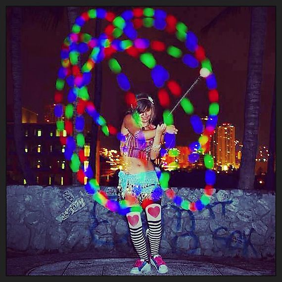 Cathedral Fire Poi Medium and 11 Mode Multi-Function LED Poi set
