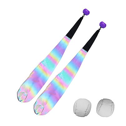  New items!, Pair of Rainbow Full Reflective Pro Poi