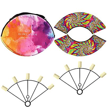  Pair of Large 5 Finger Fire Fans, Pair of Large 5 Finger Fire Fans with Carry Bag