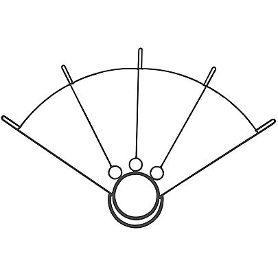  Fire Fans Wire Frames only, SINGLE HoP Large Ring Fire Fan Frame