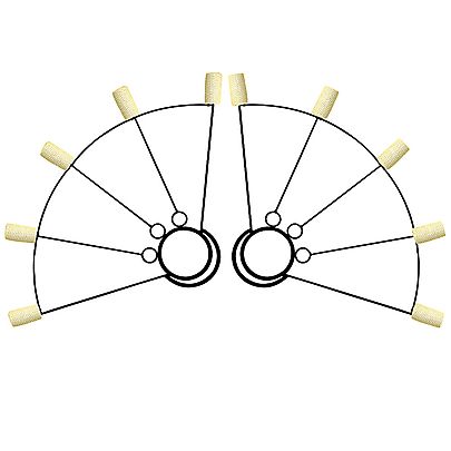  Parts, Pair of Large Ring Fire Fans