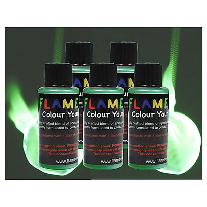  Colored Flame, Pack of 5 x Green Colored Flame Additive