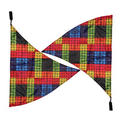  Poi Flags, Pair of Designed Dragon Wing Flag Poi with Carry Bag