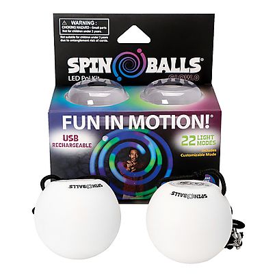  All LED Poi, Pair of Spin Balls Glow Poi