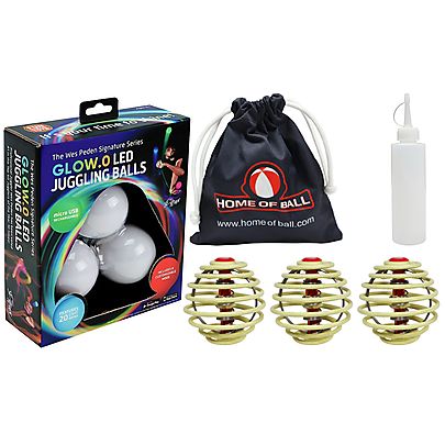  Beginner Circus Kits, LED and Fire Juggling Balls Combo