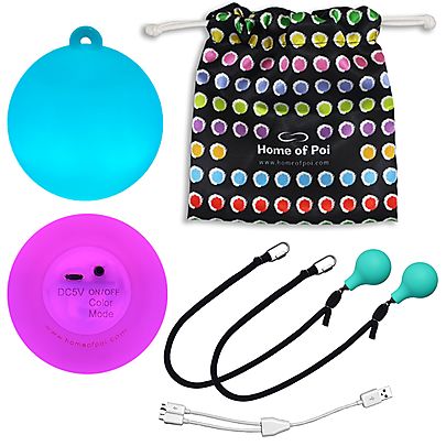  All LED Poi, Pair of Pro-Bright LED Poi