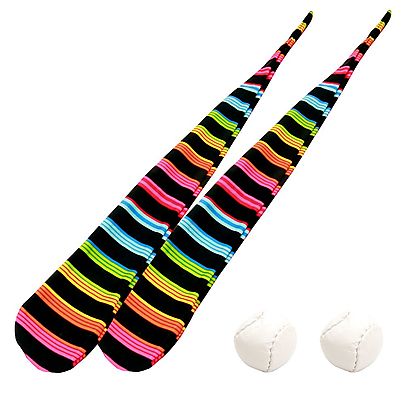  Pair of Foxy Sock Poi, Pair of Styled Foxy Sock Poi with Carry Bag