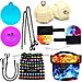 Monkey Fist Fire Poi Medium and Pro-Bright LED Poi set